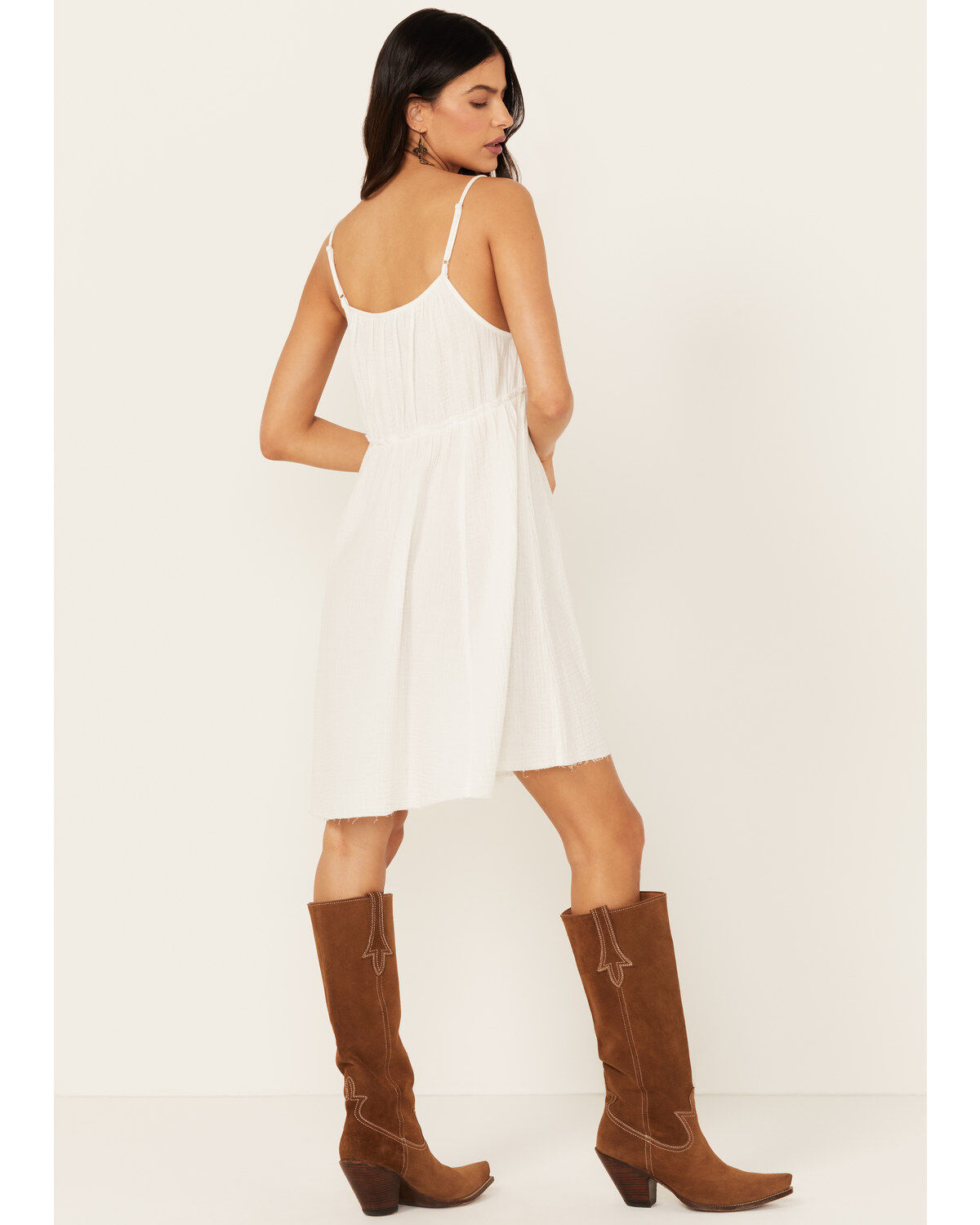 Beyond The Radar Women's Crochet Trim Mini Dress