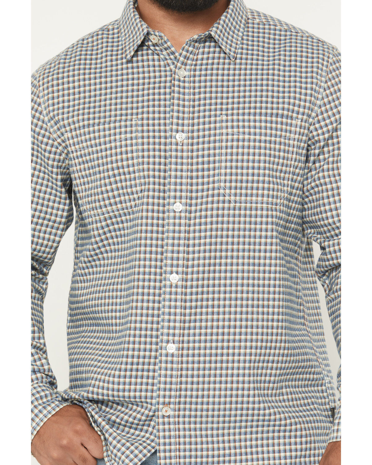 Image #3 - Brothers and Sons Men's Turnpike Plaid Print Long Sleeve Button-Down Flannel Shirt, Cream, hi-res