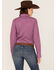Cinch Women's Geo Print Long Sleeve Snap Western Shirt, Pink, hi-res