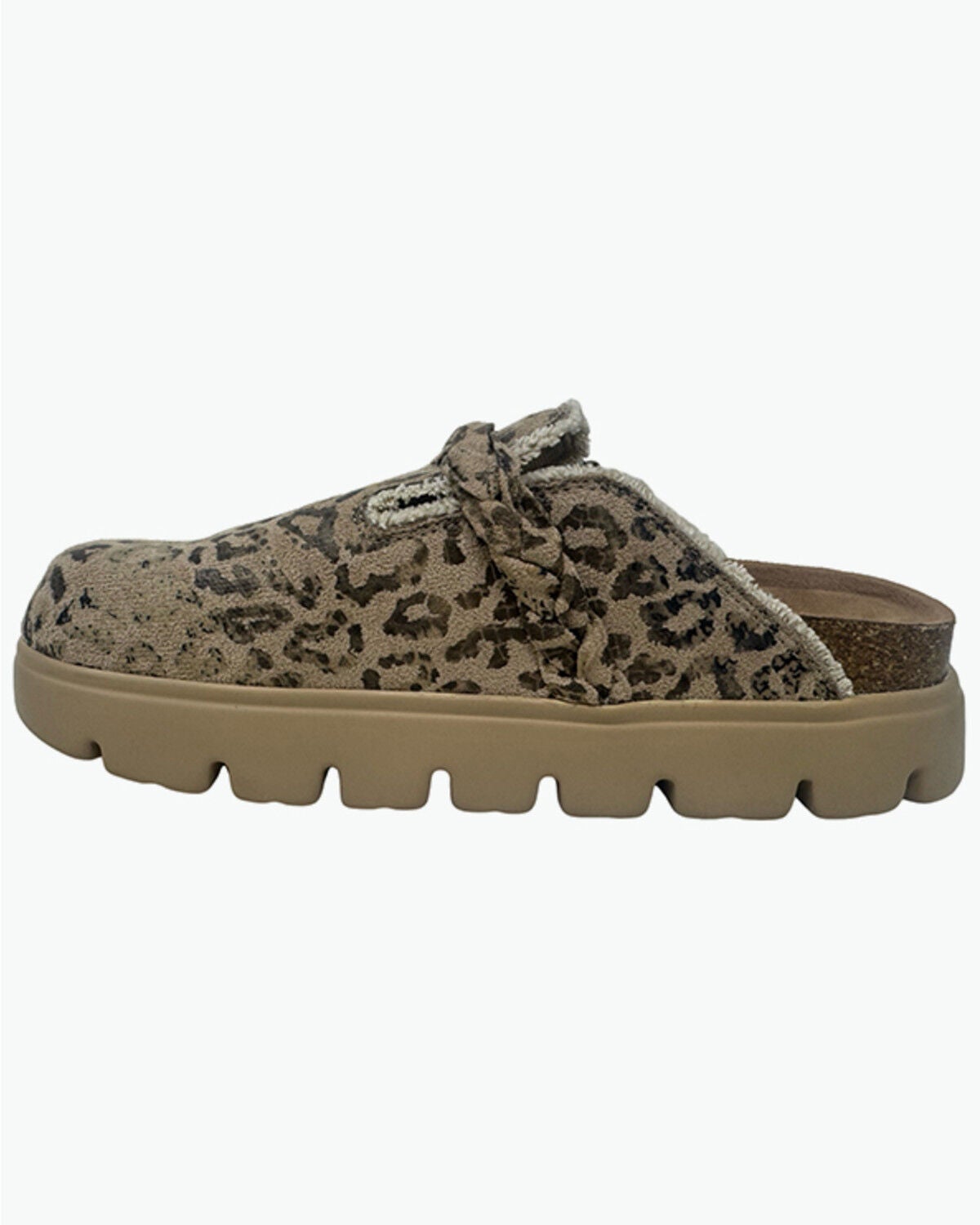 Image #2 - Very G Women's Cali Leopard Print Platform Clog Shoes, Taupe, hi-res