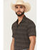 Image #2 - Ariat Men's Retro Southwestern Stripe Print Short Sleeve Button-Down Stretch Western Shirt, Black, hi-res