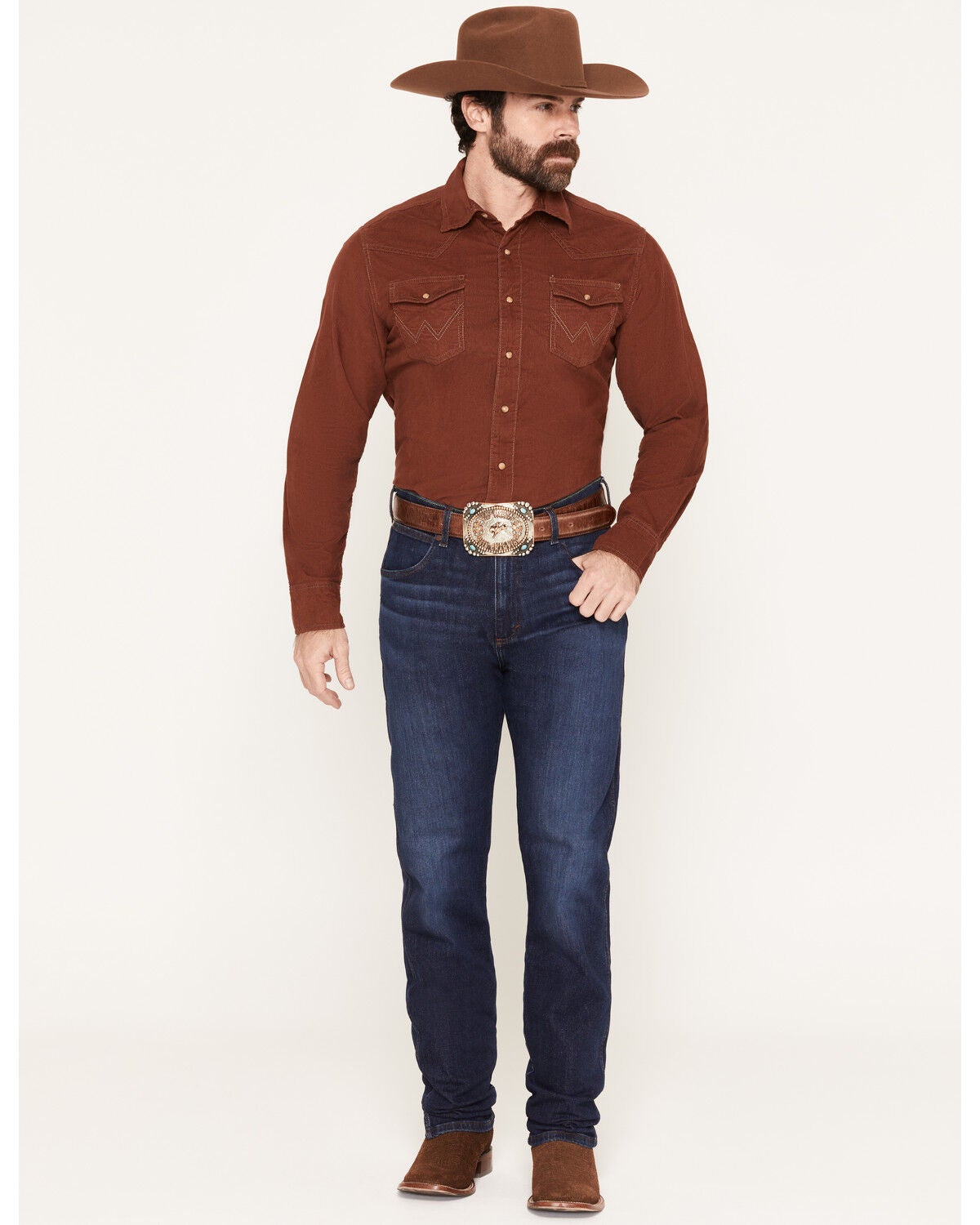 Image #1 - Wrangler Retro Men's 88MWZ Ridge Dark Wash Slim Straight Stretch Denim Jeans, Dark Wash, hi-res