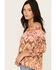Shyanne Women's Ikat Peasant Blouse , Brick Red, hi-res