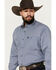 Image #2 - George Strait by Wrangler Men's Geo Print Long Sleeve Button-Down Western Shirt, Blue, hi-res