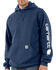 Image #3 - Carhartt Men's Loose Fit Midweight Logo Sleeve Graphic Hooded Sweatshirt, Navy, hi-res