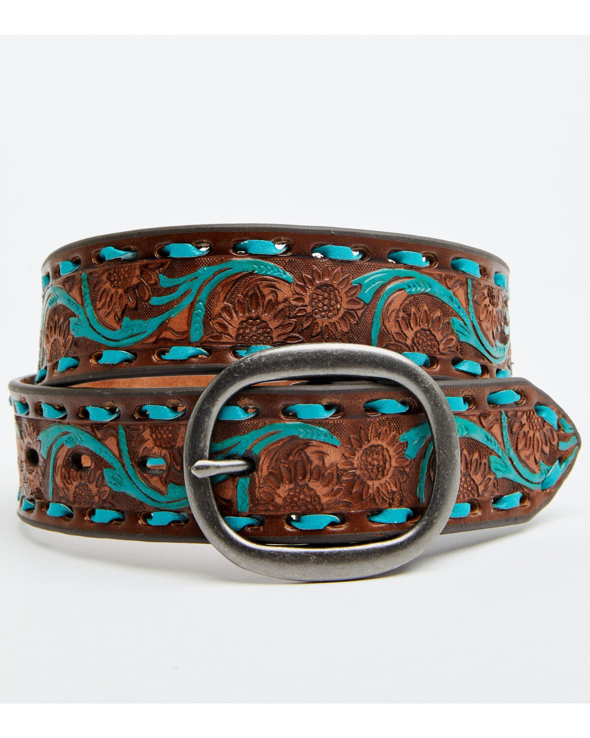 Shyanne Brown Leather Belt with Turquoise Accents Shyanne Girls main image 4