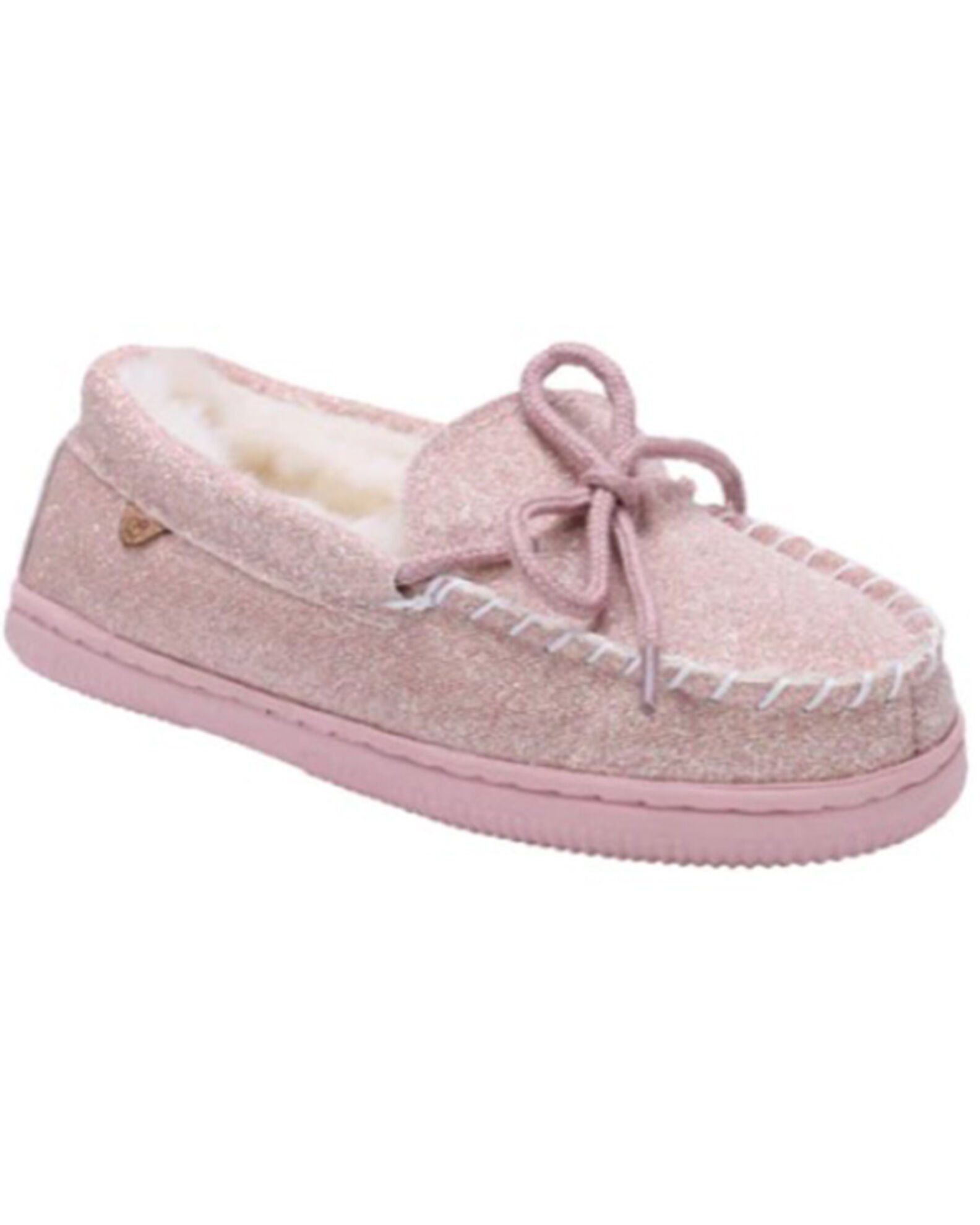 Image #1 - Lamo Footwear Girls' Casual Slippers - Moc Toe, Pink, hi-res