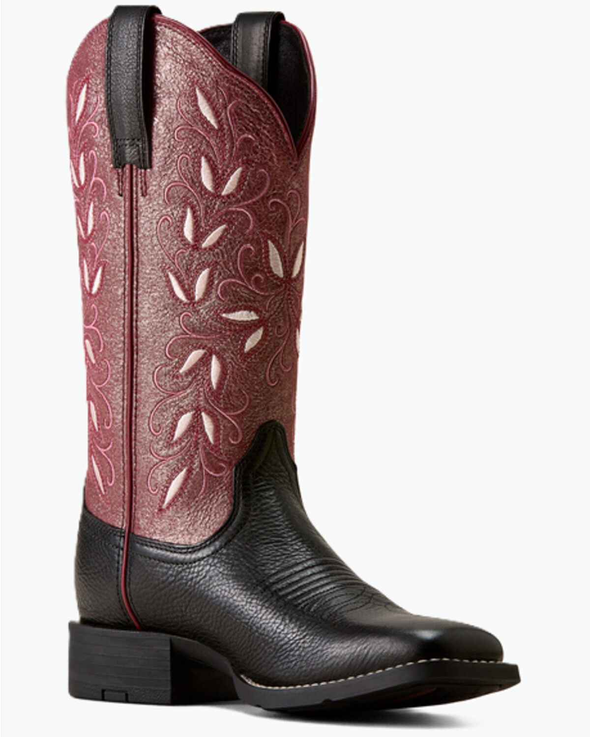 Ariat Women's Round Up Holly Performance Western Boots - Broad Square Toe, Black, hi-res