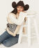 Image #2 - Rock & Roll Denim Women's Faux Fur Lined Floral Fashion Vest, White, hi-res