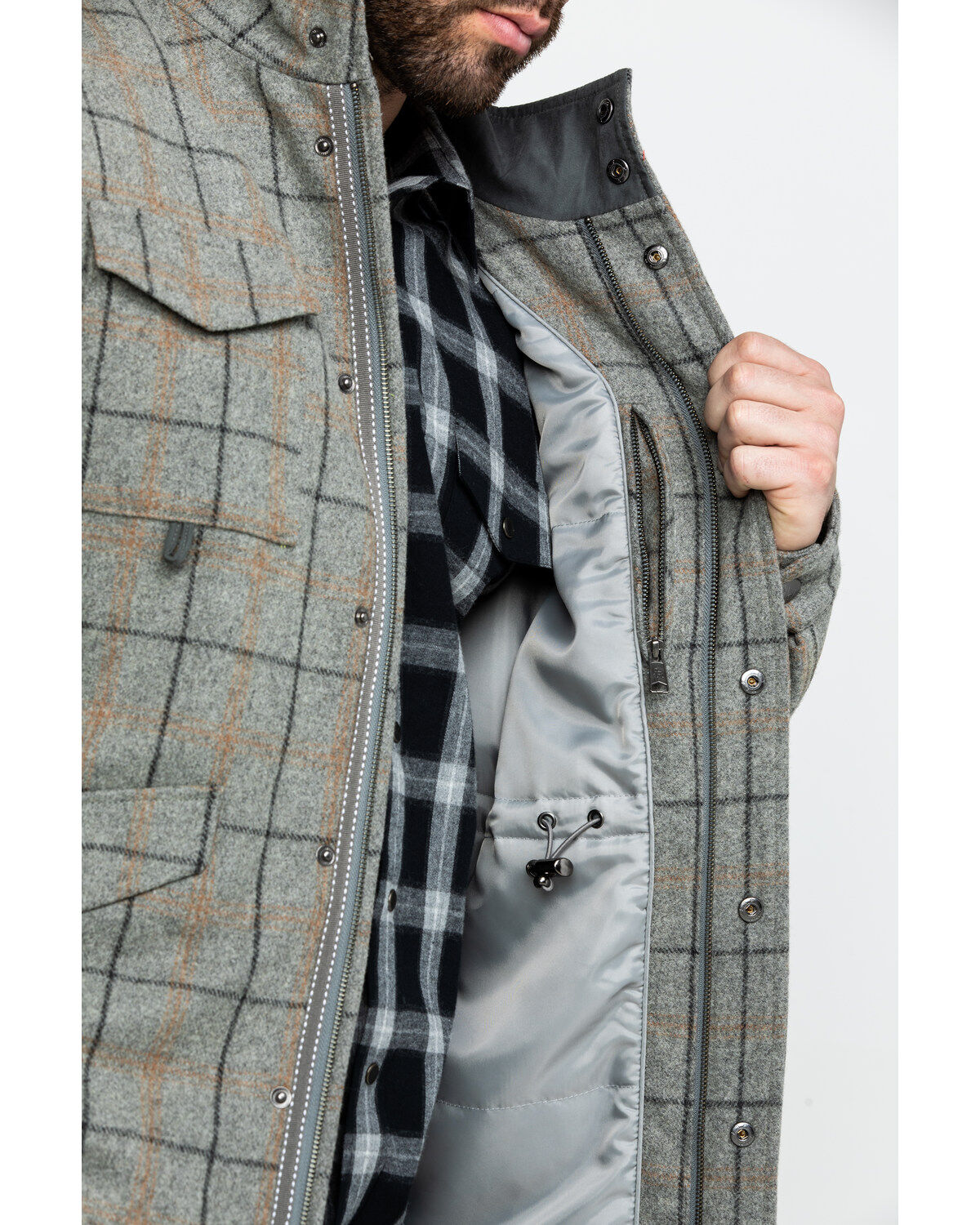 Image #4 - Powder River Outfitters Men's Heather Plaid Coat , , hi-res