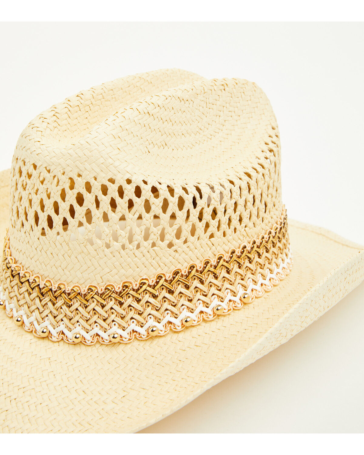 Image #2 - Shyanne Women's Beaded Straw Cowboy Hat, Natural, hi-res