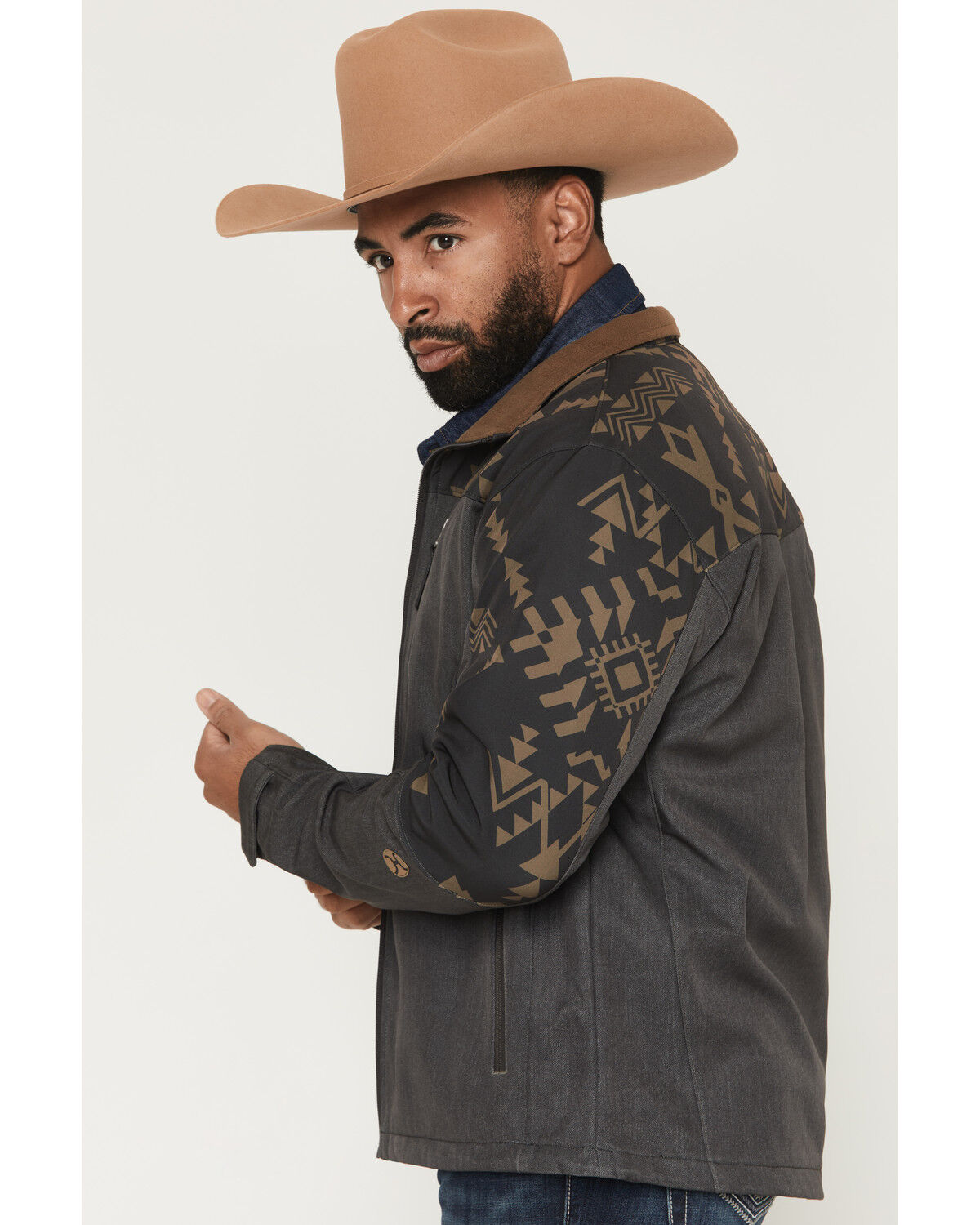 Product Name:  Hooey Men's Jackson Hole Southwestern Color Blocked Softshell Jacket