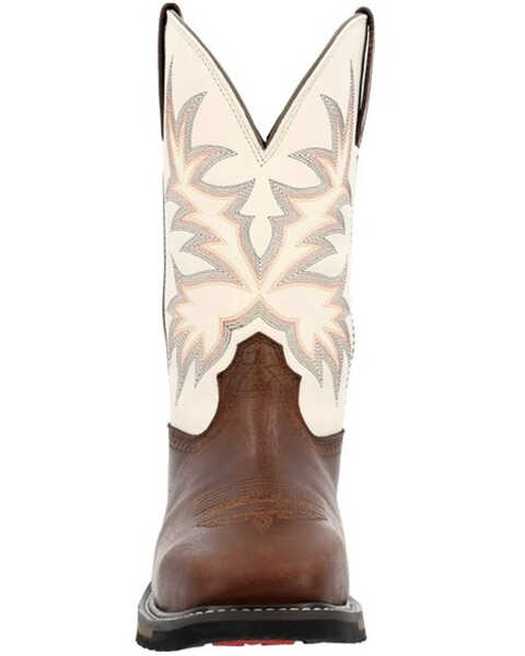 Image #4 - Durango Men's 11" Workhorse Western Boots -  Steel Toe, Chocolate, hi-res