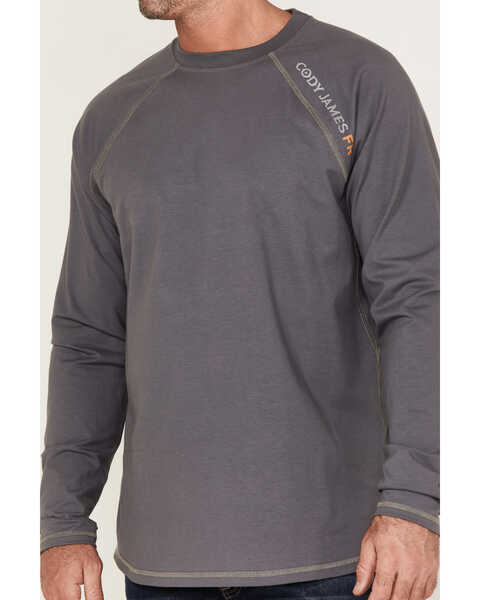 Image #3 - Cody James Men's FR Long Sleeve Raglan Work T-Shirt , Grey, hi-res