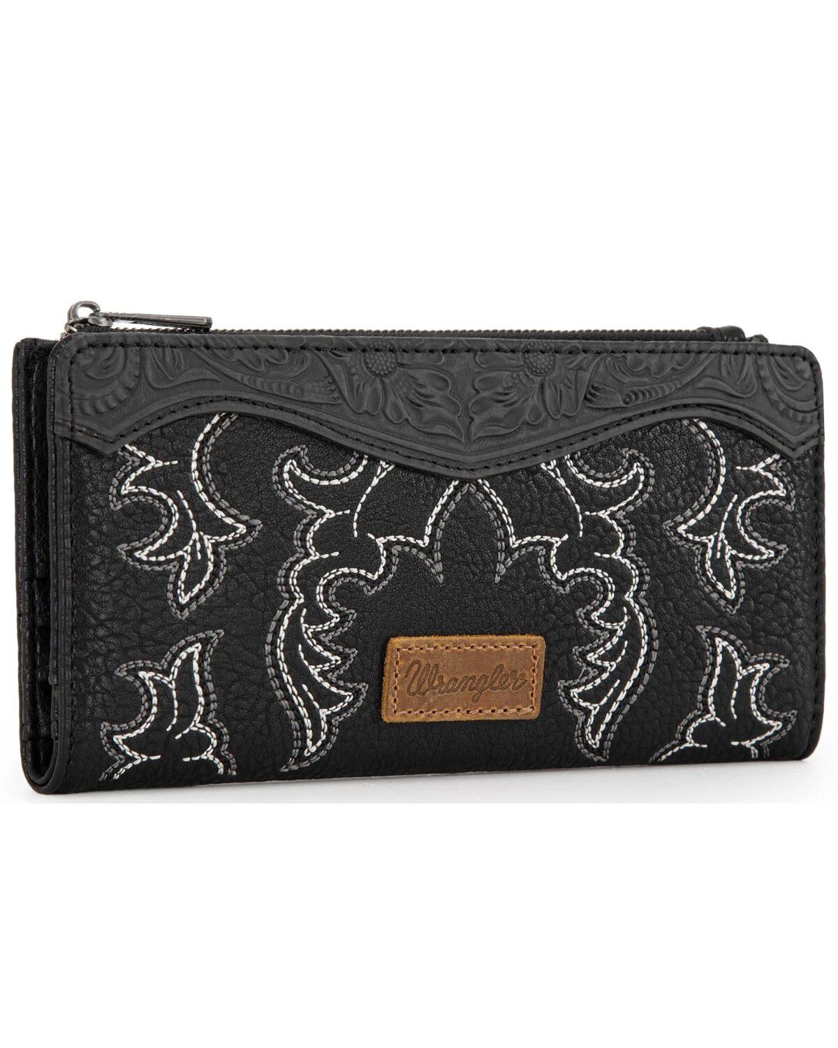 Image #2 - Wrangler Women's Jessie Embroidered Bifold Wallet, Black, hi-res