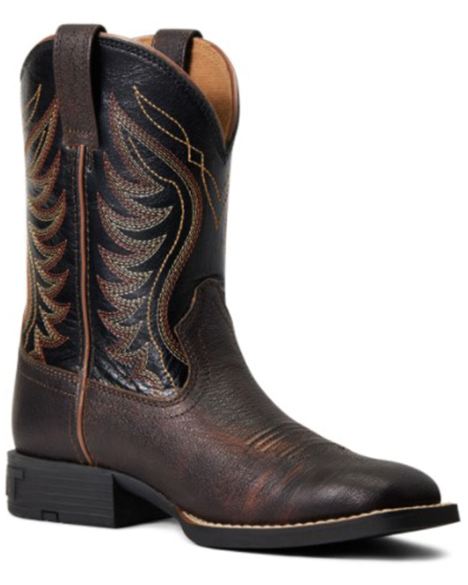 Ariat Boys Amos Hand Stained Western Boot Broad Square Toe Boot Barn