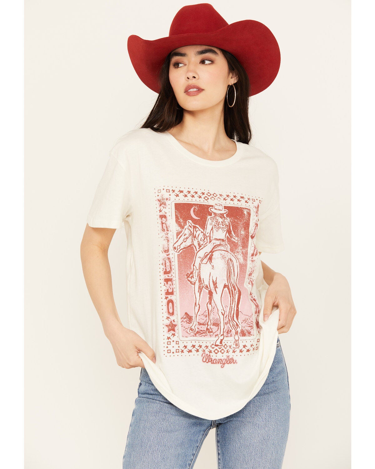 Wrangler Women's Rodeo Dream Short Sleeve Graphic Tee, White, hi-res