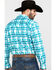 Scully Signature Soft Series Men's Green Large Plaid Long Sleeve Western Shirt , Green, hi-res