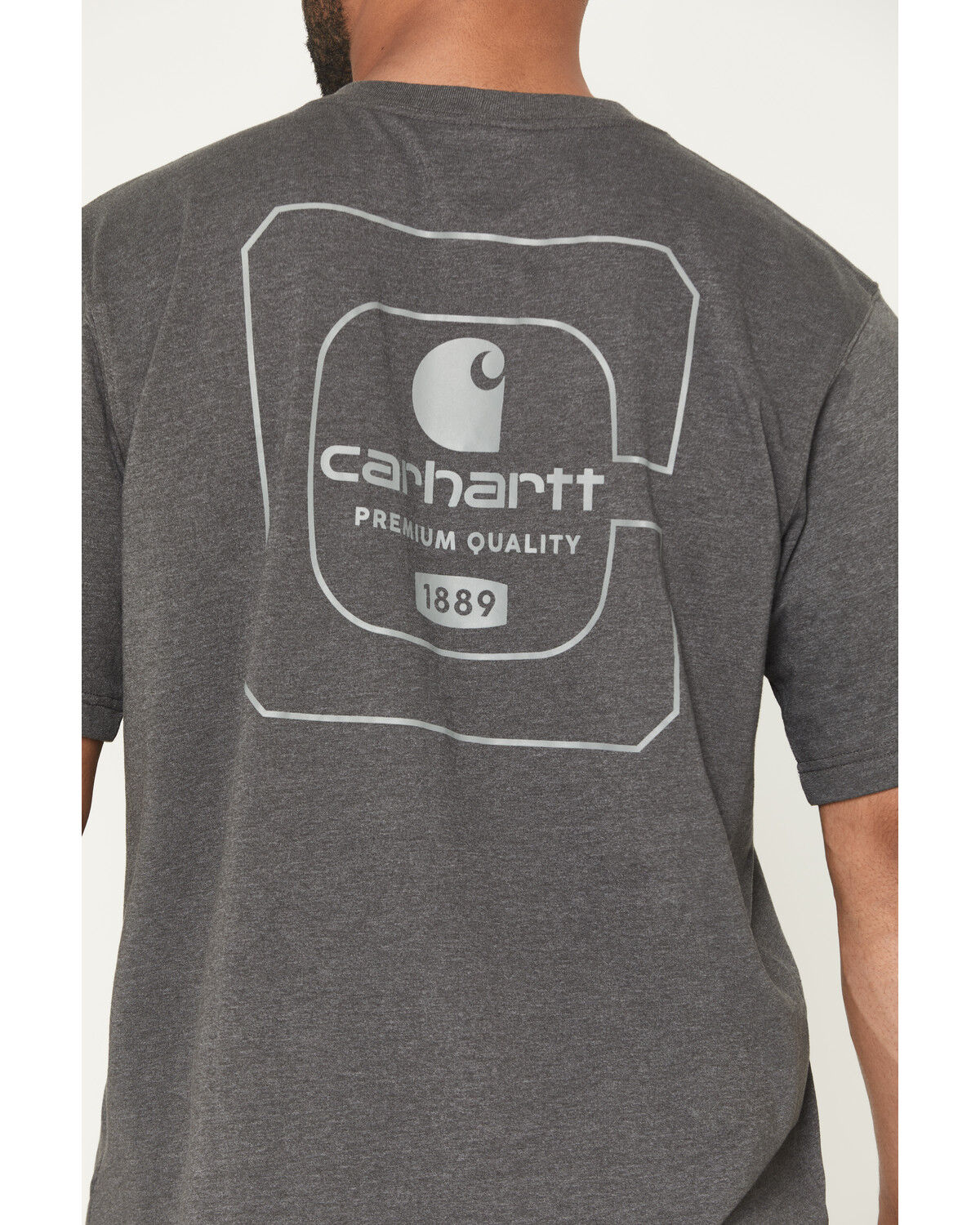 Image #4 - Carhartt Men's Relaxed Fit Lightweight Short Sleeve Pocket T-Shirt, Dark Grey, hi-res