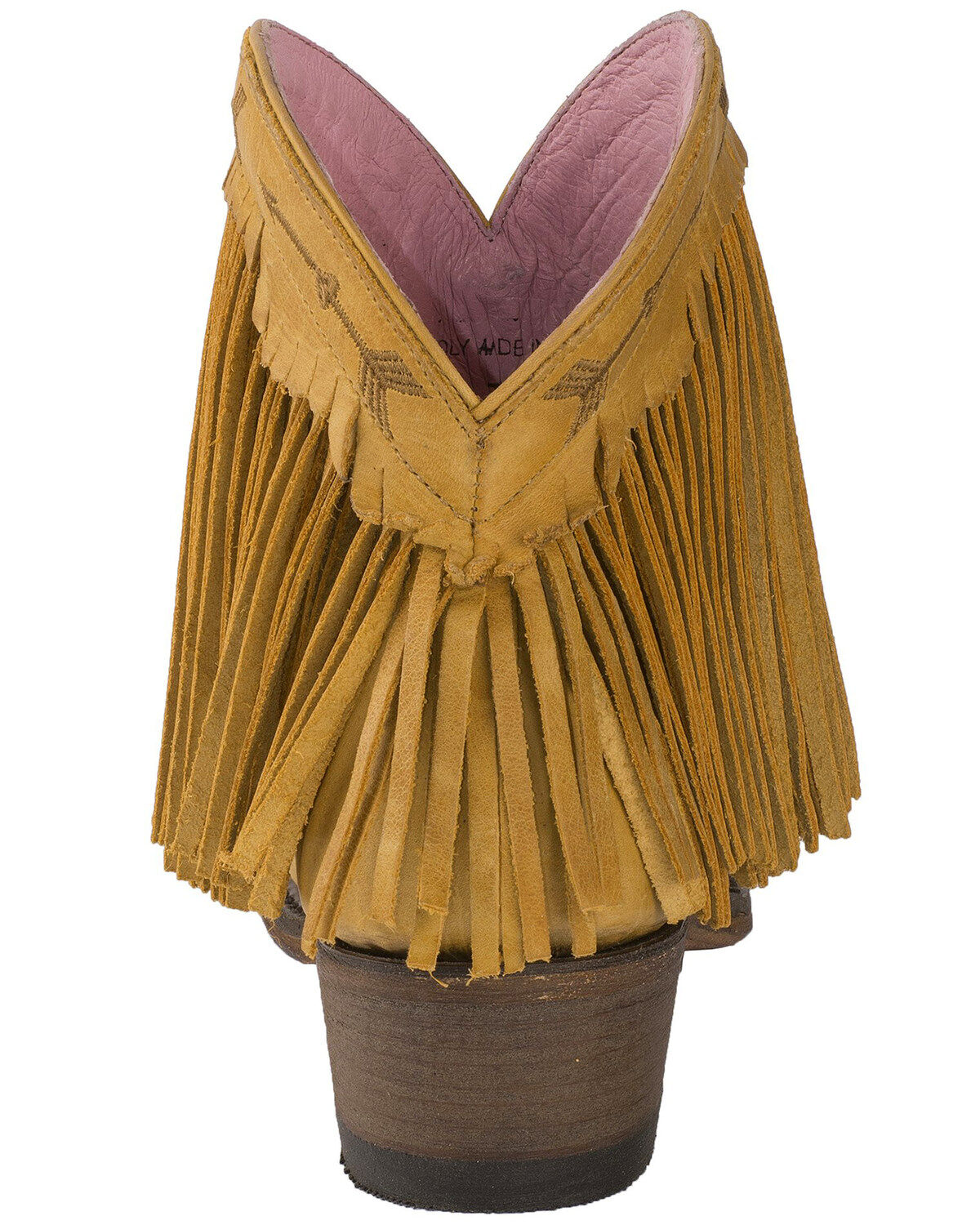 mustard fringe booties