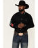 Resistol Men's Solid Mexico Logo Embroidered Long Sleeve Button Down Western Shirt , Black, hi-res