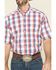 Image #4 - Tuf Cooper Men's Red Competition Stretch Plaid Short Sleeve Western Shirt, , hi-res