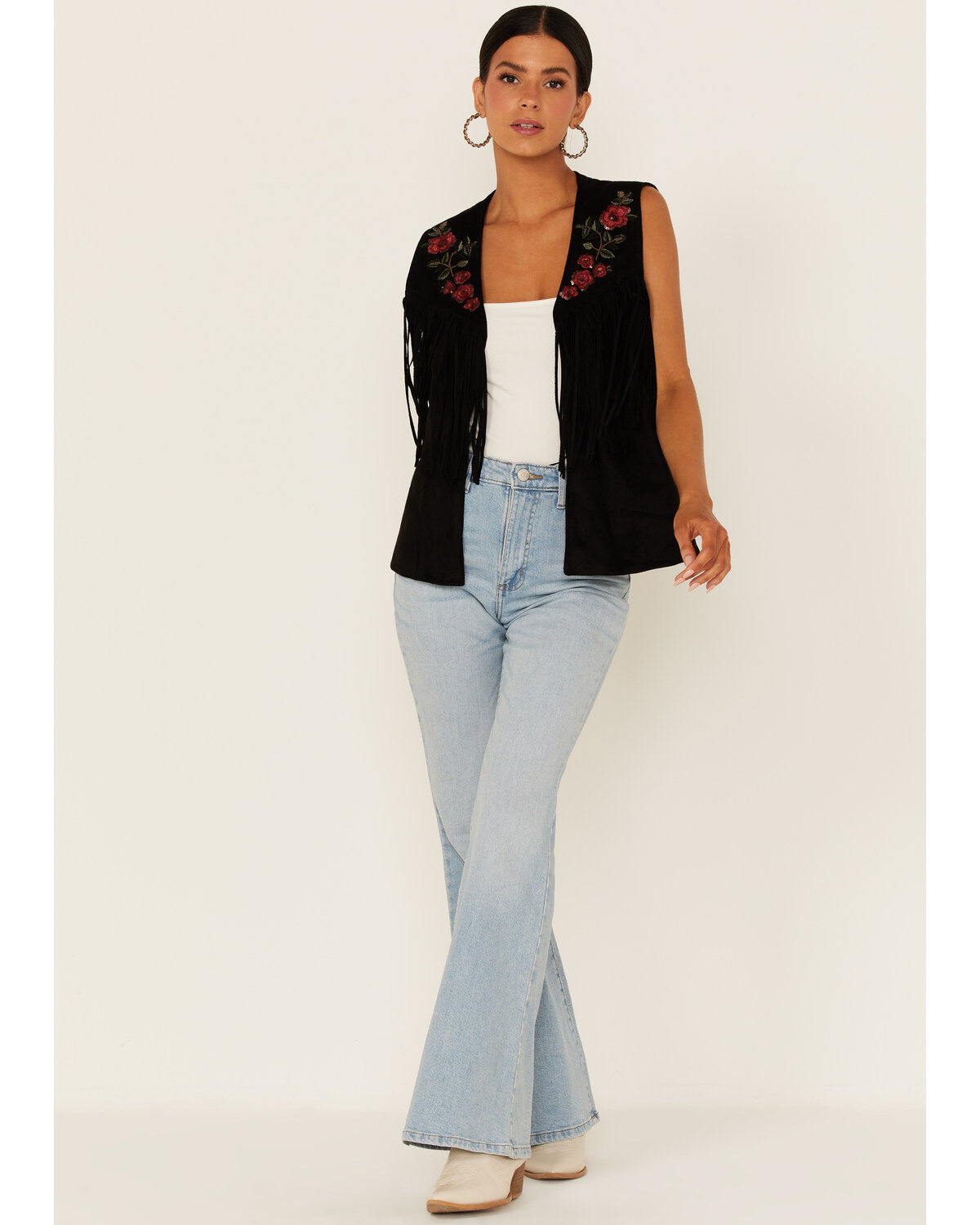 Maggie Sweet Women's Guajira Floral Fringe Vest