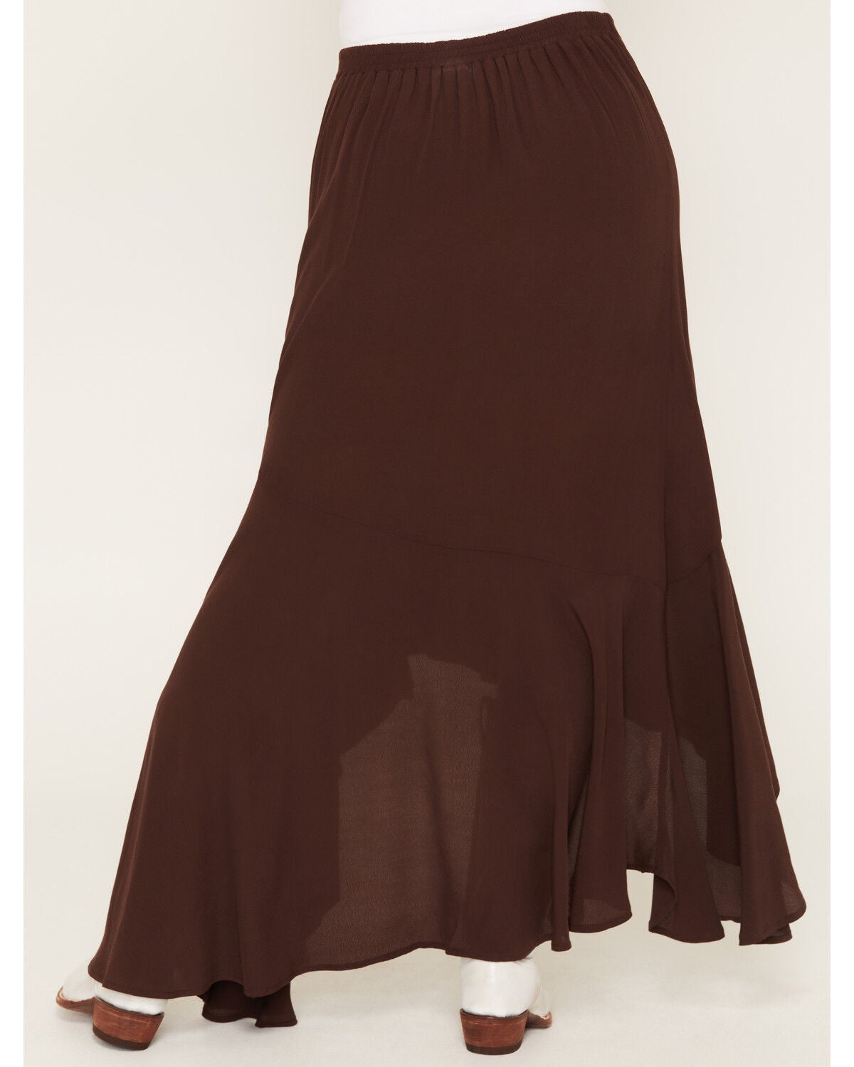 Image #4 - Wild Moss Women's Solid High-Low Skirt, Brown, hi-res