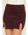 Image #2 - Idyllwind Women's Rosemont Faux Suede Lace-Up Mini Skirt, Wine, hi-res