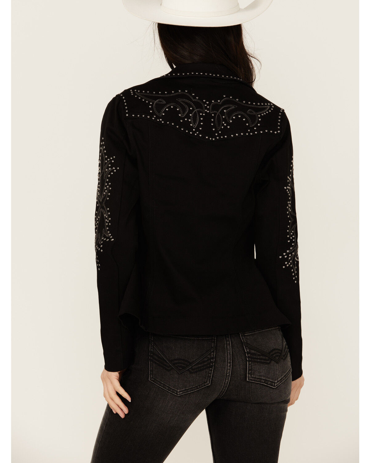 Image #5 - Idyllwind Women's Burbank Embroidered and Studded Super Stretch Blazer, Black, hi-res