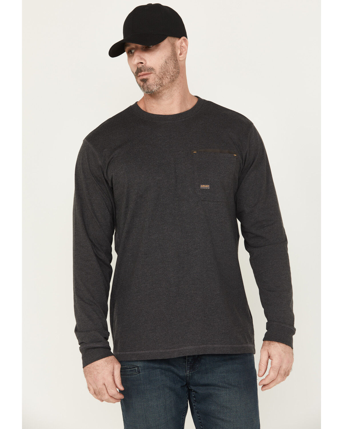Image #4 - Ariat Men's Rebar Workman Born For This Long Sleeve Graphic T-Shirt, Charcoal, hi-res