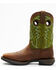 Image #3 - Durango Men's Rebel Western Performance Boots - Square Toe, Green, hi-res
