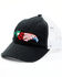 Image #1 - RANK 45® Women's Mexico & US Flag Bird Embroidered Mesh-Back Ball Cap, Black, hi-res