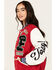 Image #2 - First Row Women's Road To Fortune Varsity Jacket , Red, hi-res