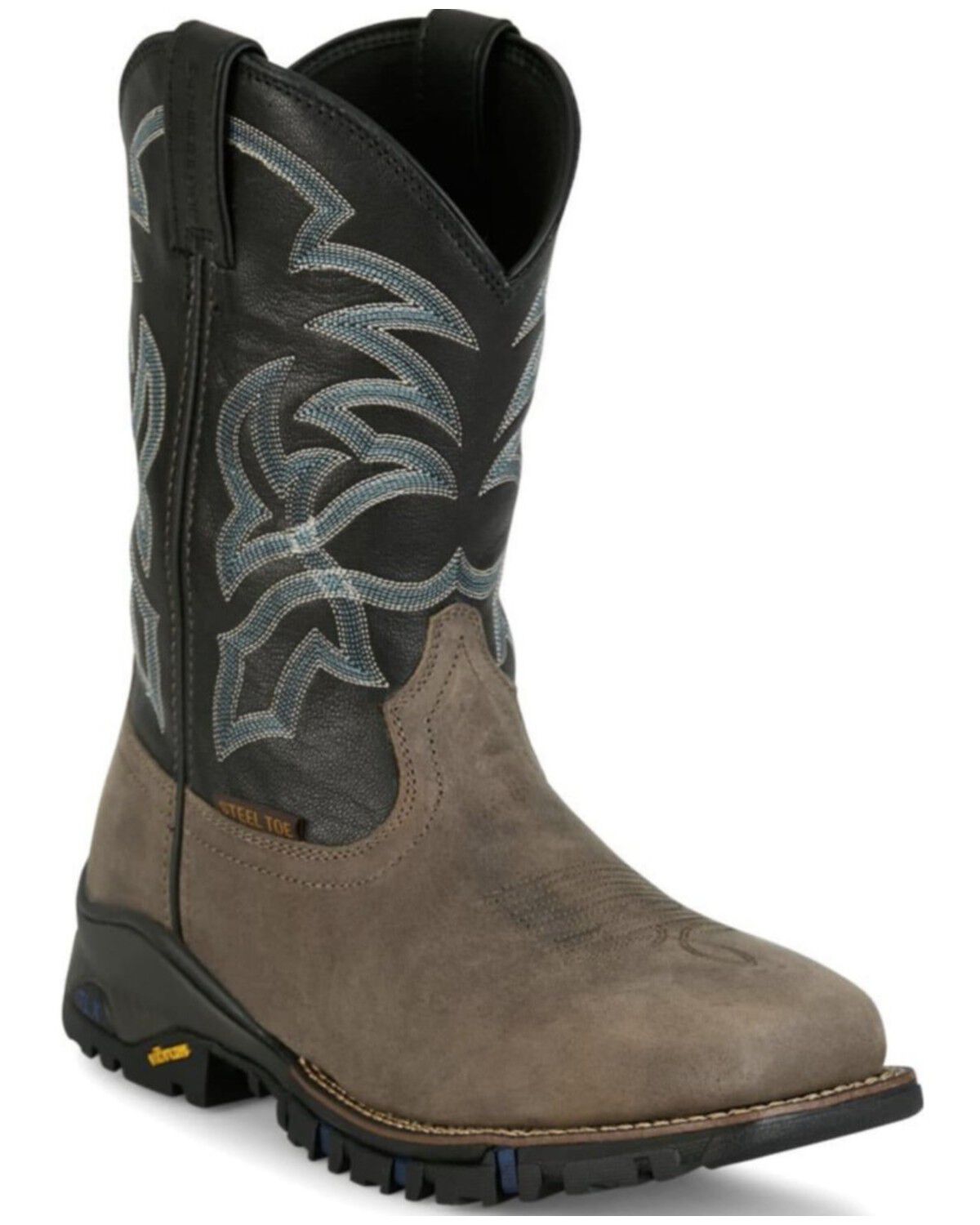 Image #1 - Tony Lama Men's 11" Roustabout Waterproof Work Boots - Steel Toe, Grey, hi-res