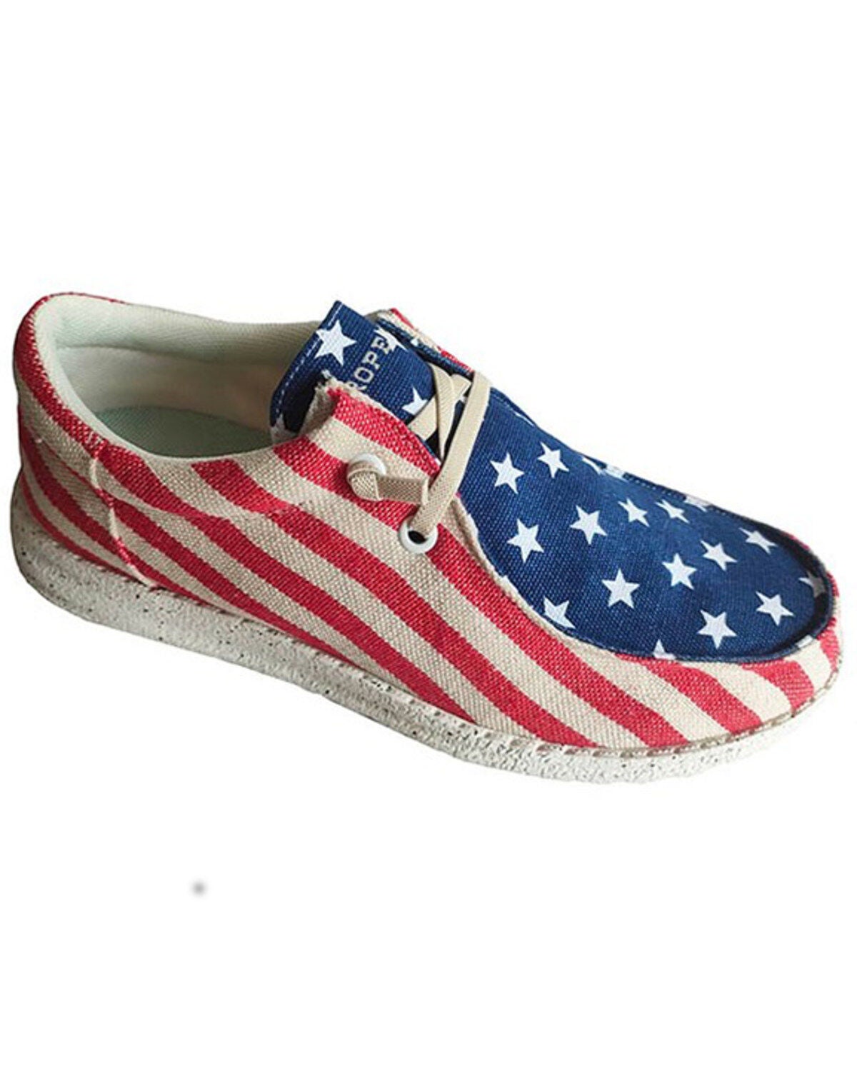 Roper Men's Hang Loose Flag Print Casual Chukka Shoes - Moc Toe, Red, hi-res