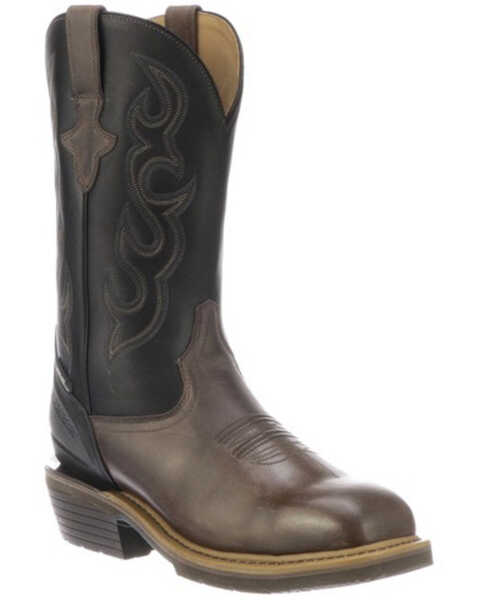 Lucchese Men's Welted Waterproof Western Work Boots - Steel Toe, Black/brown, hi-res