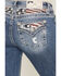 Image #2 - Miss Me Women's Medium Wash Mid Rise Americana Pocket 34" Bootcut Stretch Denim Jeans, Medium Wash, hi-res