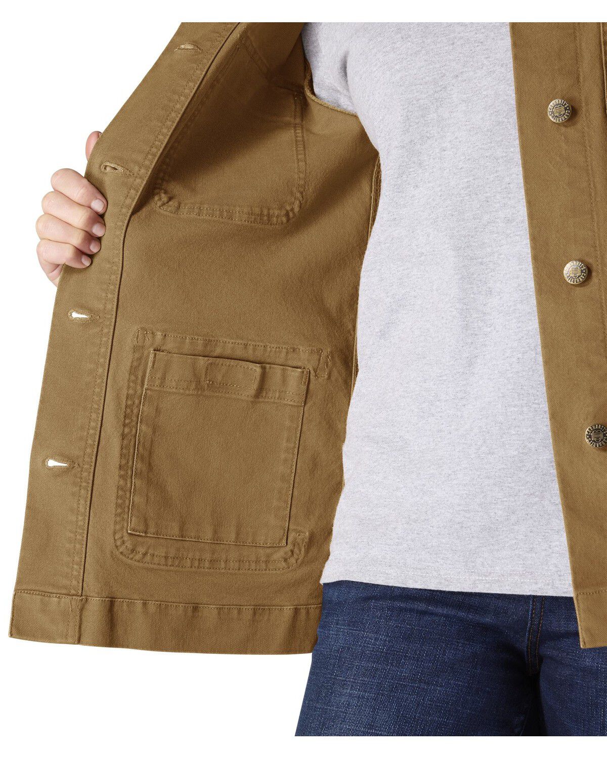 Image #2 - Carhartt Women's Rugged Flex® Loose Fit Canvas Chore Jacket, Brown, hi-res
