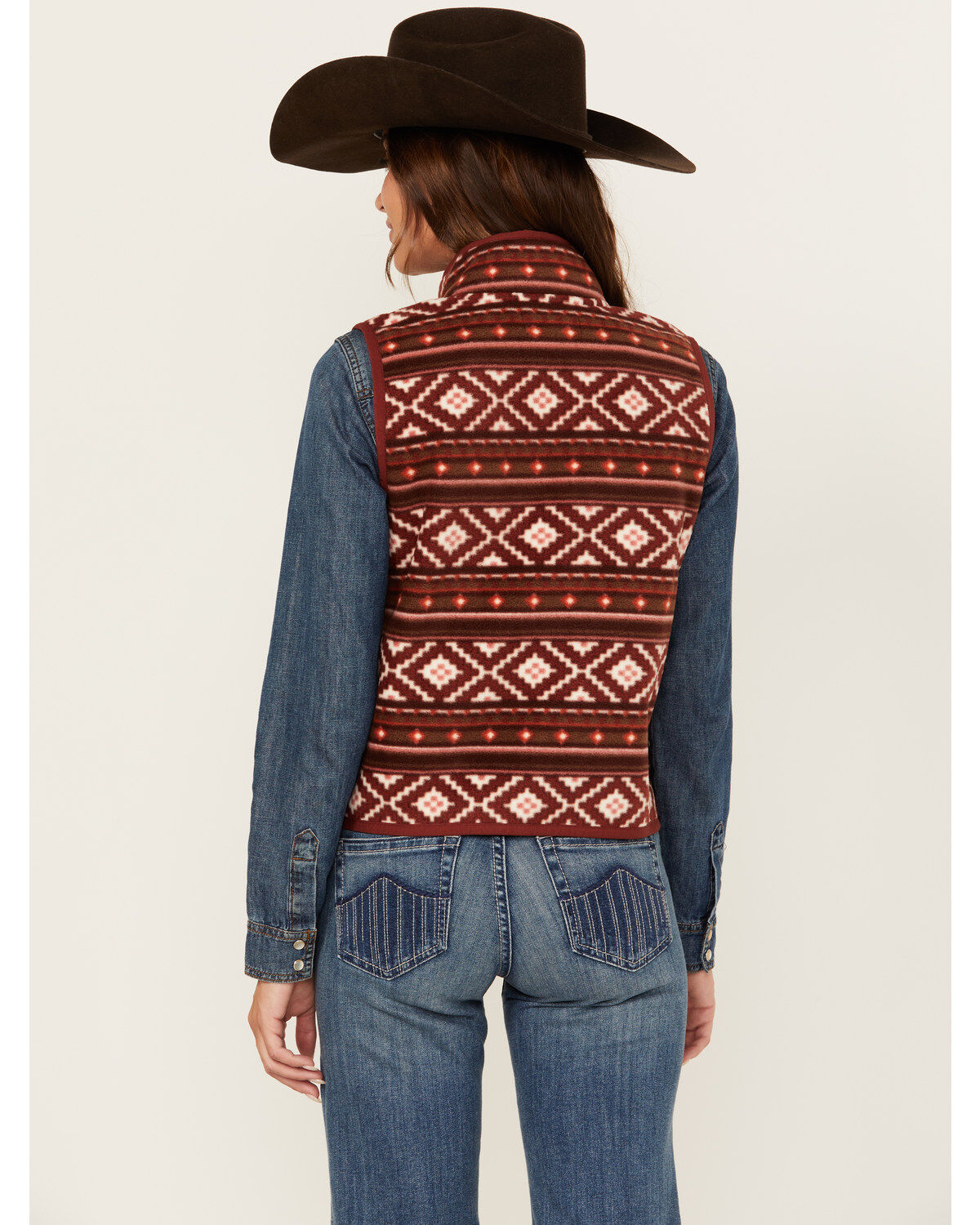 Image #4 - Shyanne Women's Southwestern Print Micro Fleece Vest, , hi-res