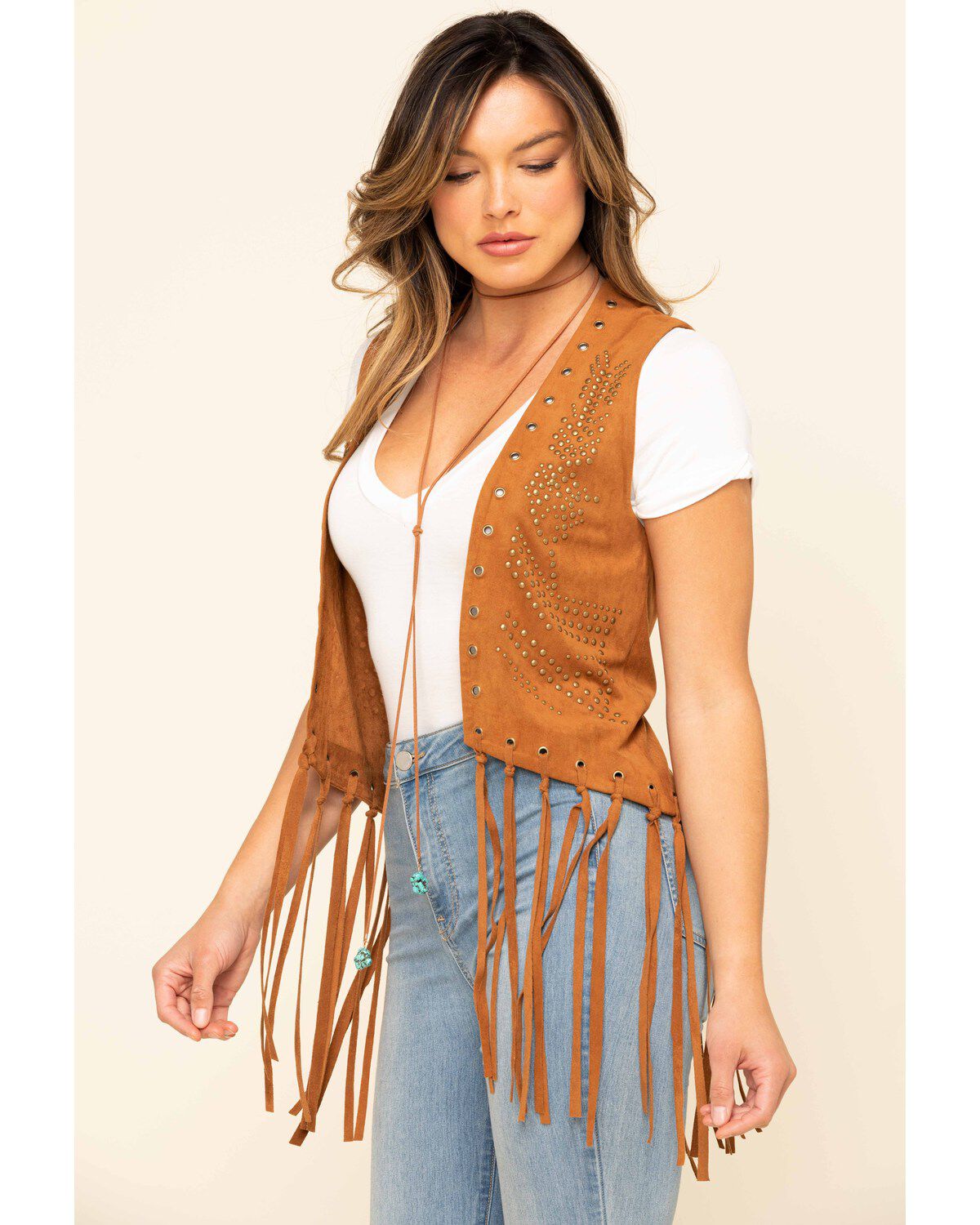 Image #3 - Fornia Women's Studded Fringe Vest, , hi-res