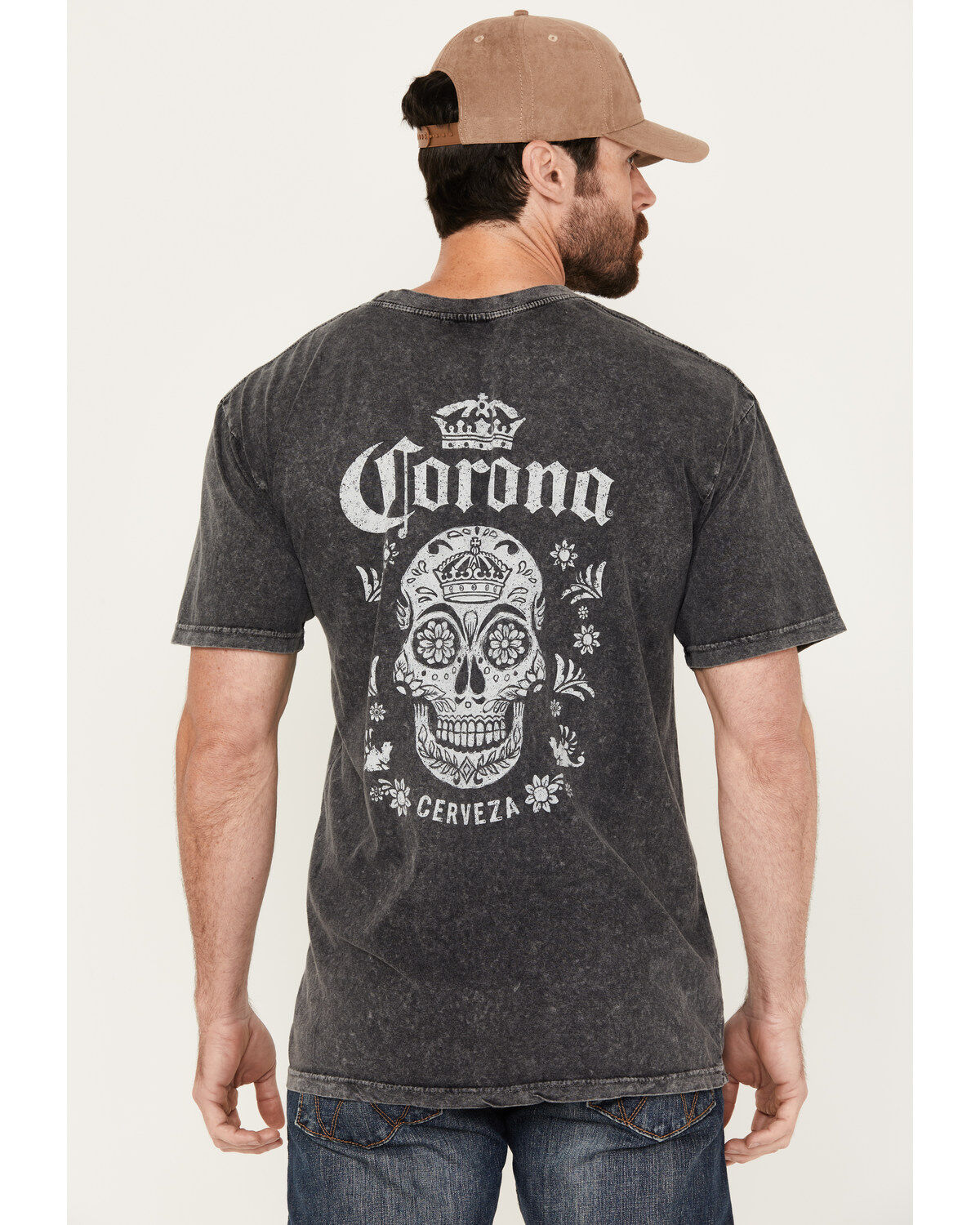 Image #4 - Changes Men's Corona Skull Logo Short Sleeve Graphic T-Shirt, Black, hi-res