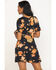 Image #2 - Red Label by Panhandle Women's Black Floral Wrap Dress, , hi-res