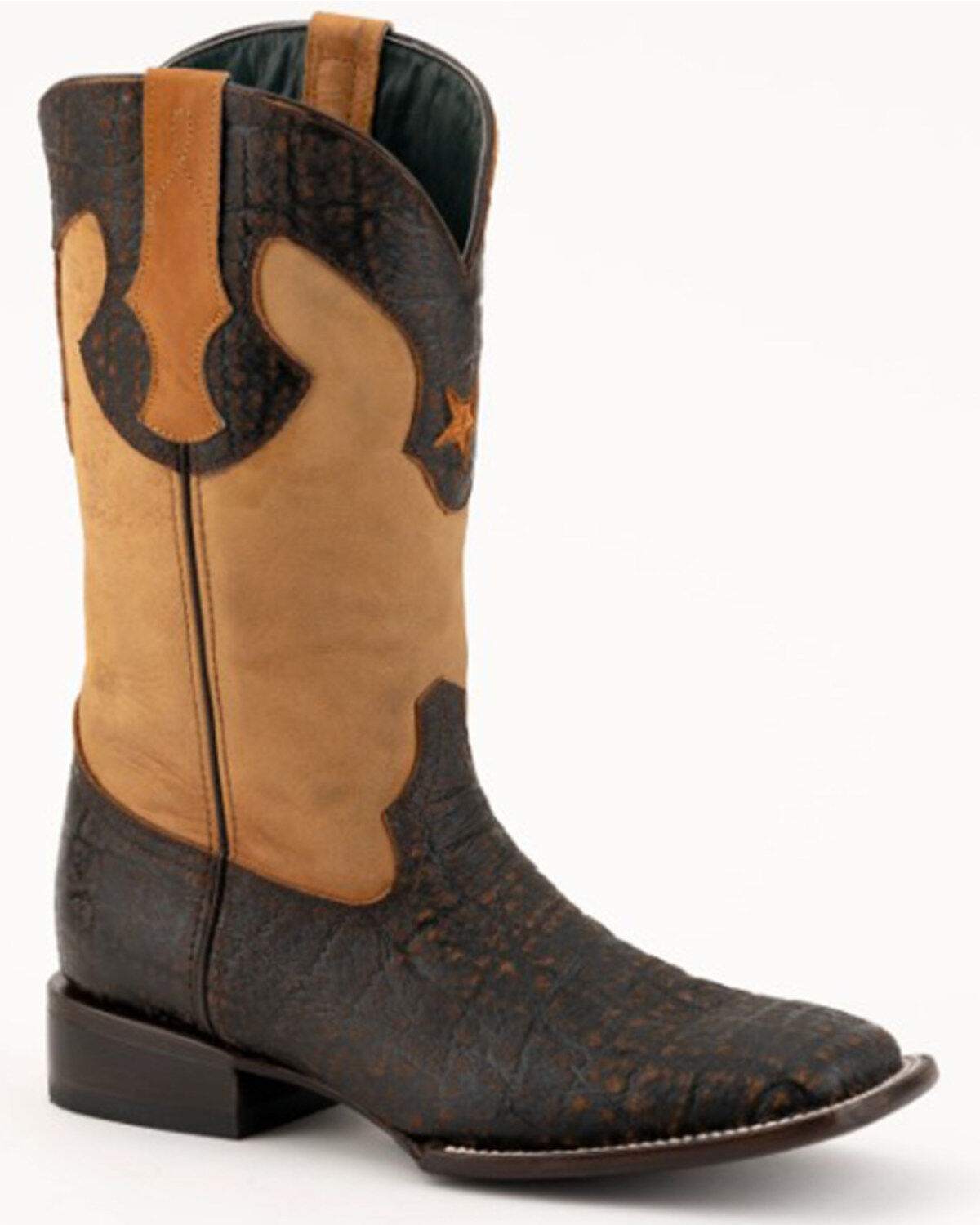 Image #1 - Ferrini Men's Acero Nicotine Elephant Print Western Boots - Square Toe, Jet Black, hi-res