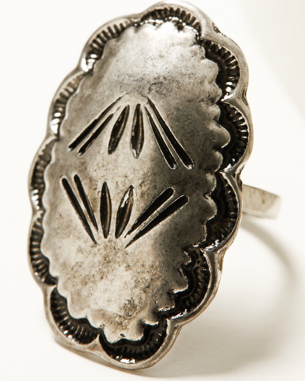Image #2 - Shyanne Women's Isla Oasis Stamped Statement Ring, Silver, hi-res