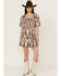 Image #1 - Shyanne Women's 3/4 Sleeve Mini Dress, Dark Brown, hi-res