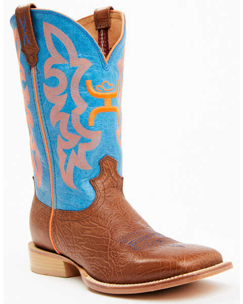 HOOey by Twisted X Men's Square Toe Western Boots, Cognac, hi-res