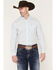 Image #1 - Ariat Men's Crow Longhorn Striped Fitted Long Sleeve Button-Down Western Shirt, White, hi-res