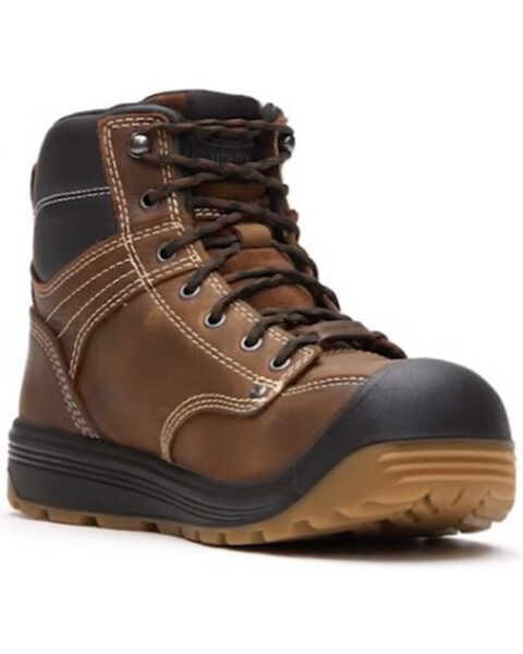 Keen Men's Fort Wayne 6" Waterproof Work Boots - Carbon Toe, Dark Brown, hi-res
