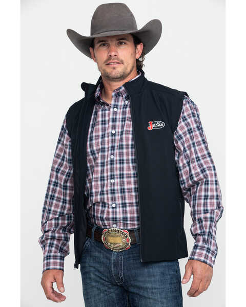 Image #1 - Justin Men's Laminated Softshell Bonded Vest , , hi-res